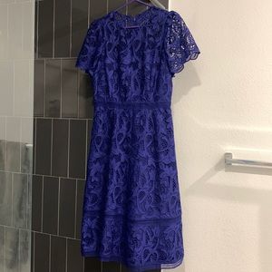 Blue lace midi dress